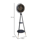 Gear Mechanism Floor Clock- Black & Gold