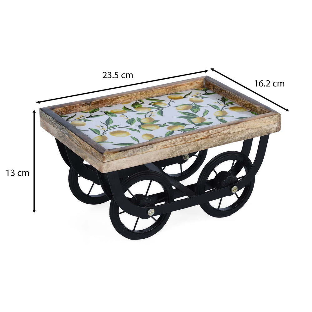 Lemon Lush Wooden Serving Platter- Yellow