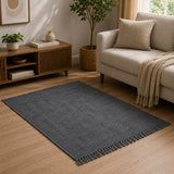 Popcorn Weave Cotton 120 x 180 cm Rug- Grey