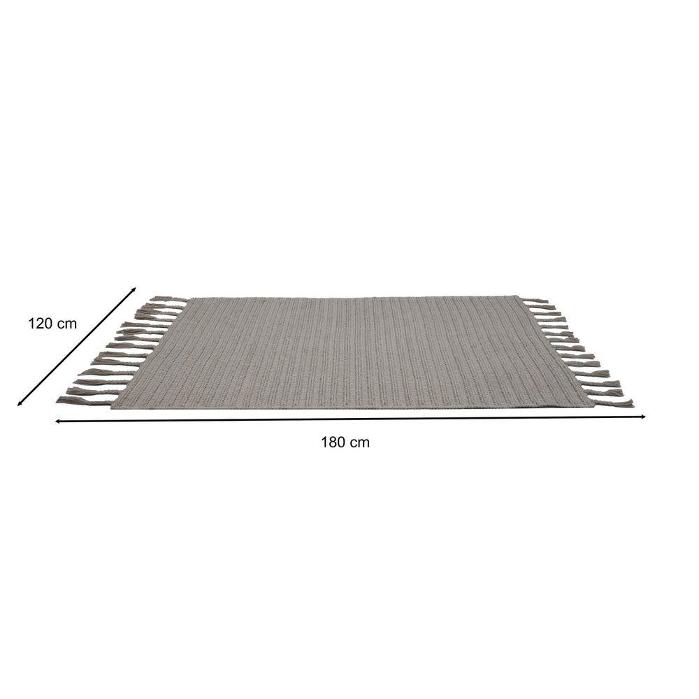 Braided Pattern Cotton 120 x 180 cm Rug- Cream