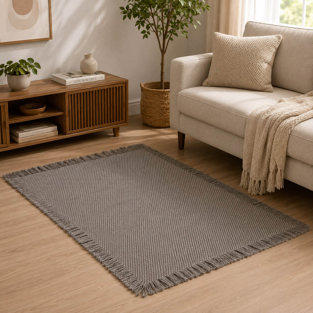 Mini Stripes Cotton 120 x 180 cm Rug- Brown