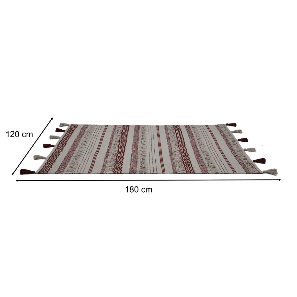Stripes Cotton 120 x 180 cm Rug- Brown