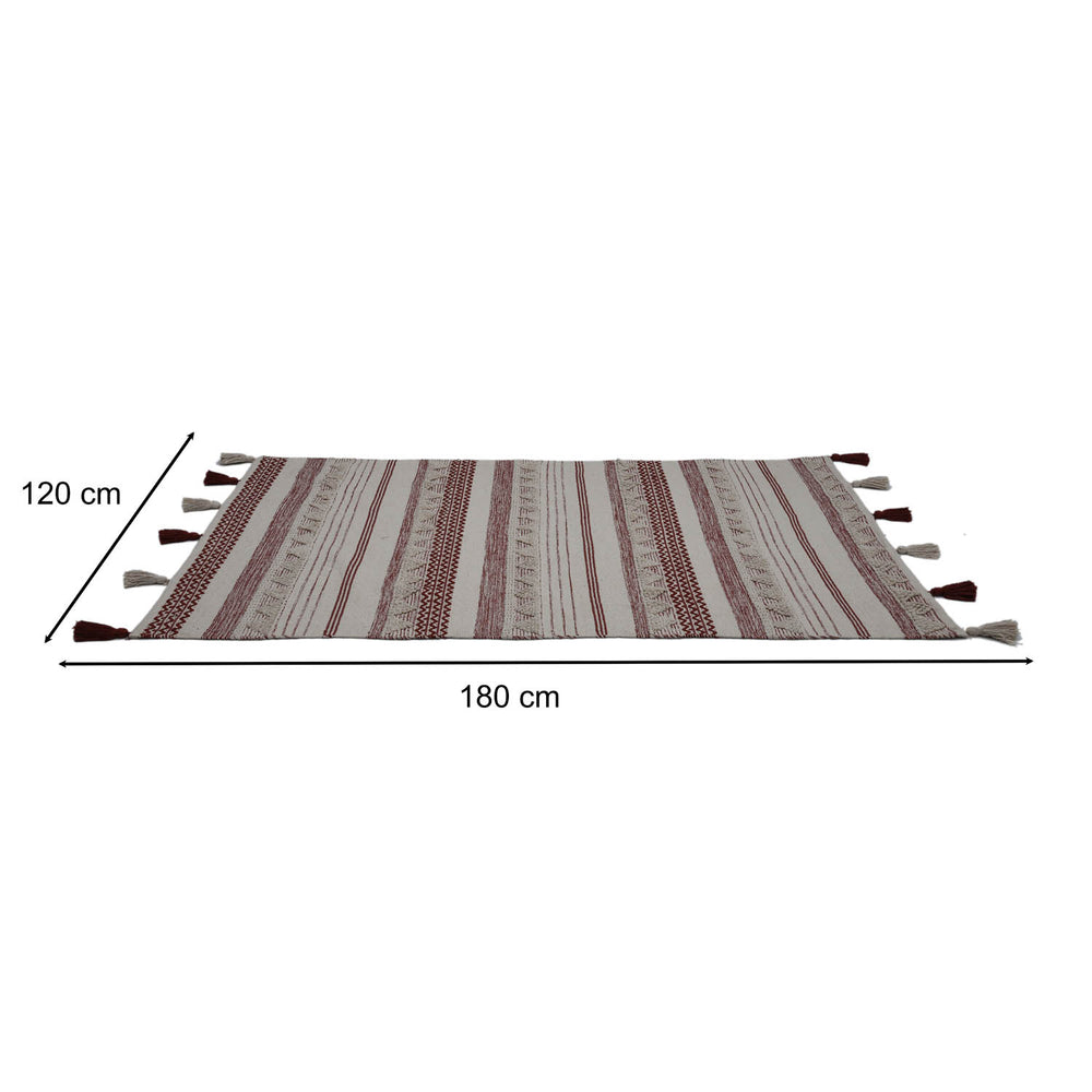 Stripes Cotton 120 x 180 cm Rug- Brown