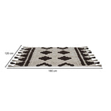 Rhombus Cotton 120 x 180 cm Rug- Beige & Brown