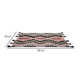 Zigzag Cotton 120 x 180 cm Rug- Brown & Peach
