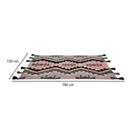 Zigzag Cotton 120 x 180 cm Rug- Brown & Peach