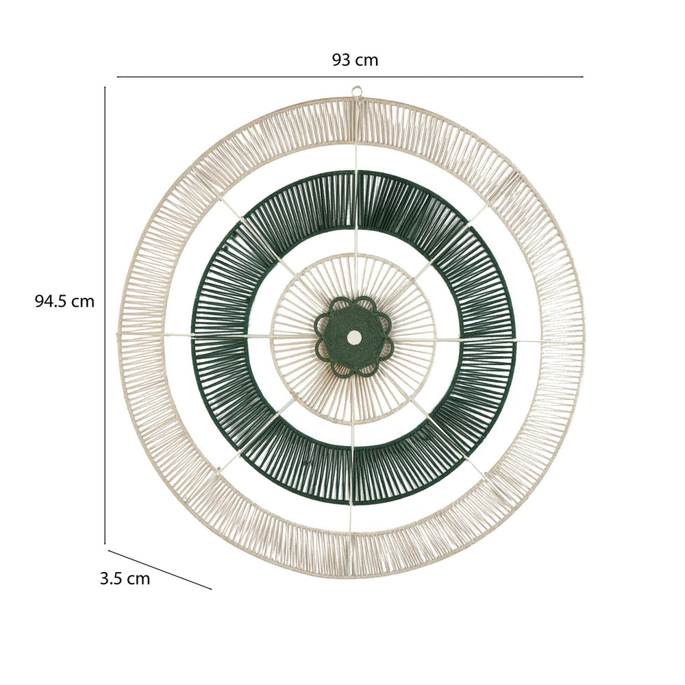 Radial Pattern Wall Decor- Green & Beige