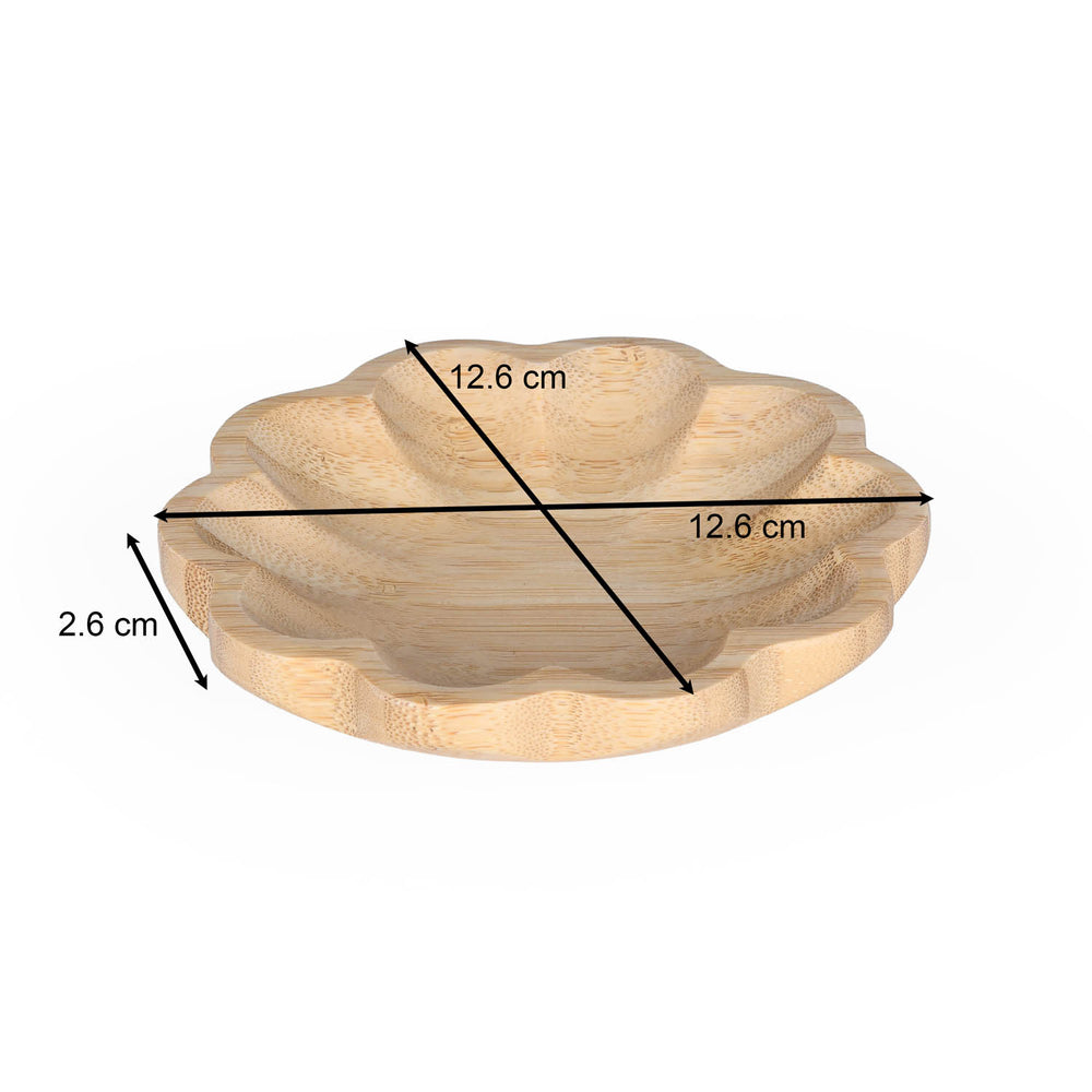 Curved Bamboo Serving Plate- Small, Beige