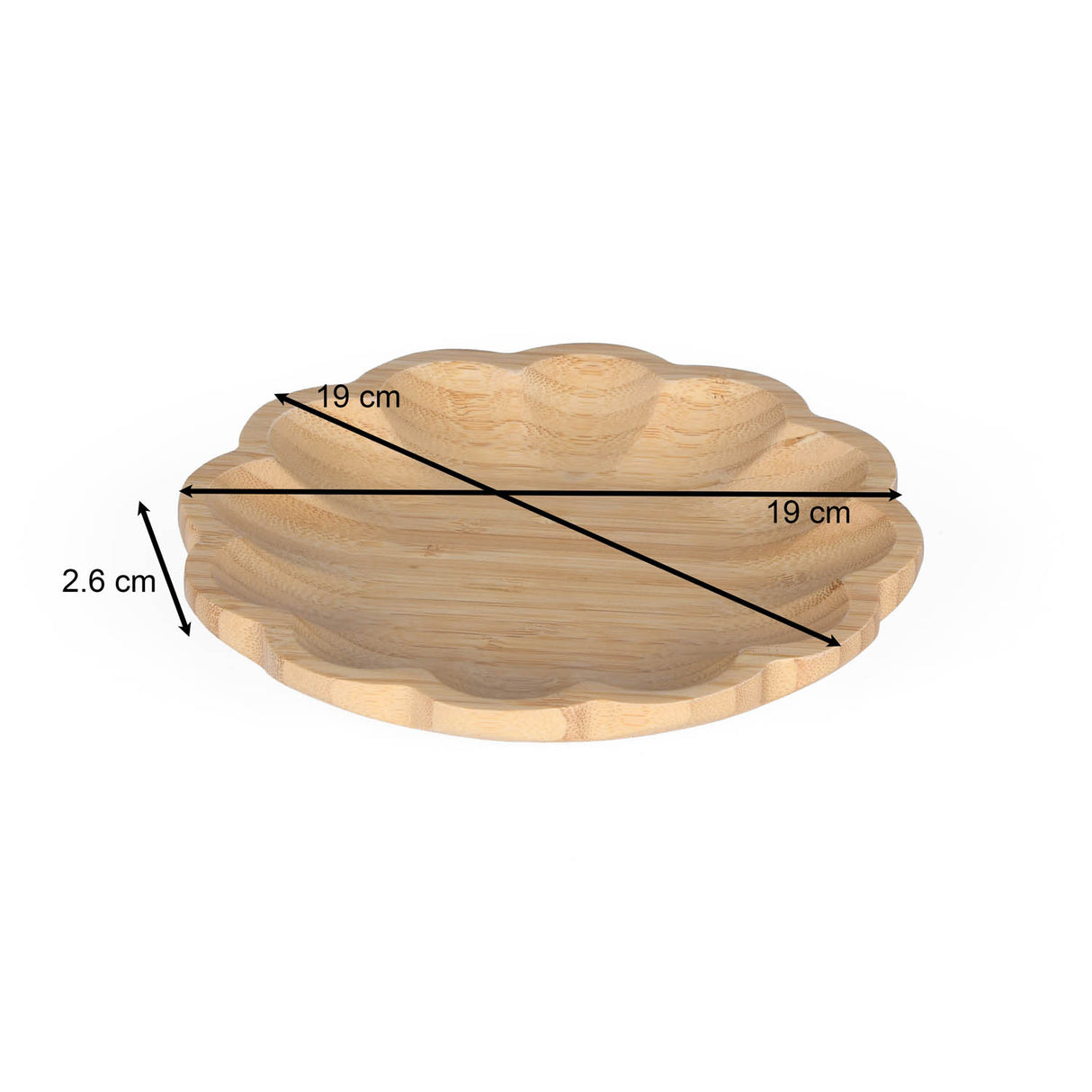 Curved Bamboo Serving Plate- Medium, Beige