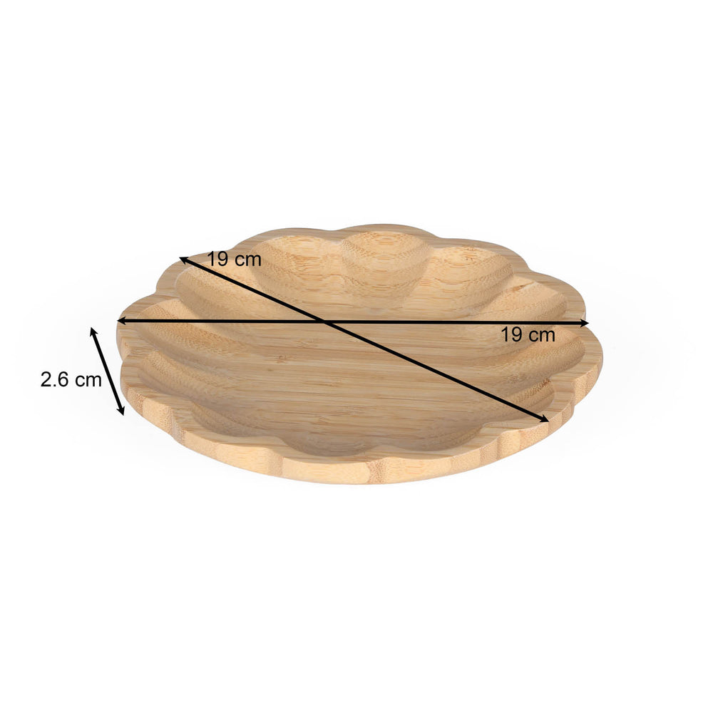 Curved Bamboo Serving Plate- Medium, Beige