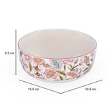 Floral Serving Bowl- Large, Pink
