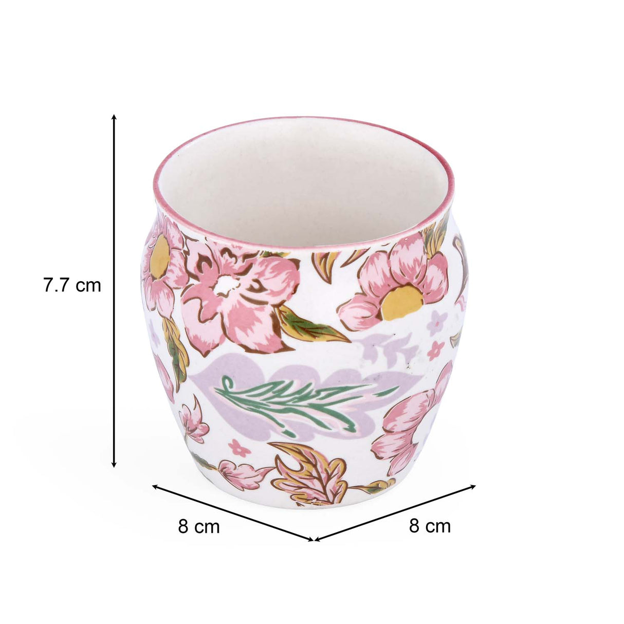 Floral Kulhad Mug- Pink
