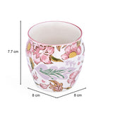 Floral Kulhad Mug- Pink