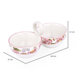 Floral Dual Condiment Bowls- Pink
