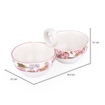 Floral Dual Condiment Bowls- Pink