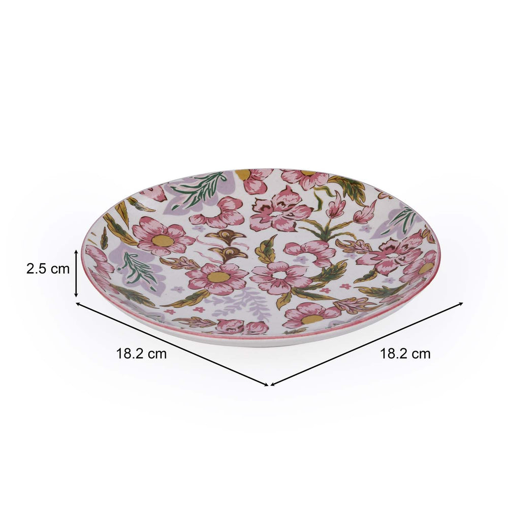 Floral Quarter Plate- Pink
