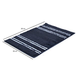 Dual Pattern Polyester 16" x 24" Bath Mat- Dark Blue