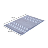 Dual Pattern Polyester 16" x 24" Bath Mat- Light Grey