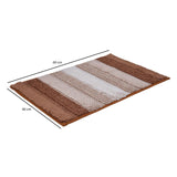Dual Pattern Polyester 16" x 24" Bath Mat- Brown