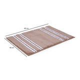 Dual Pattern Polyester 16" x 24" Bath Mat- Light Brown