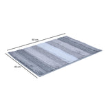 Dual Pattern Polyester 16" x 24" Bath Mat- Grey