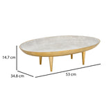 Oval Serving Plate with Legs- Large, White & Gold