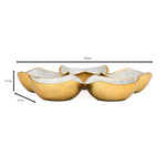 Five Bowls Round Serving Platter- White & Gold