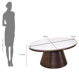 Mura Marble Top Center Table- Bronze