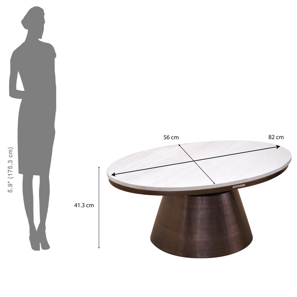 Mura Marble Top Center Table- Bronze