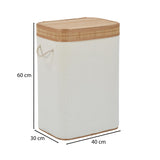 Plush Bamboo and Polyester Laundry Cover Bag- White
