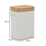 Plush Bamboo and Polyester Laundry Cover Bag- White