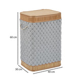 Diamond Pattern Bamboo and Polyester Laundry Bag Cover- Grey