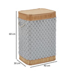 Diamond Pattern Bamboo and Polyester Laundry Bag Cover- Grey