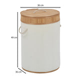 Plush Bamboo and Polyester Laundry Bag Cover- White