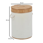 Plush Bamboo and Polyester Laundry Bag Cover- White