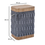 Decorative Bamboo and Polyester Laundry Bag Cover- Grey