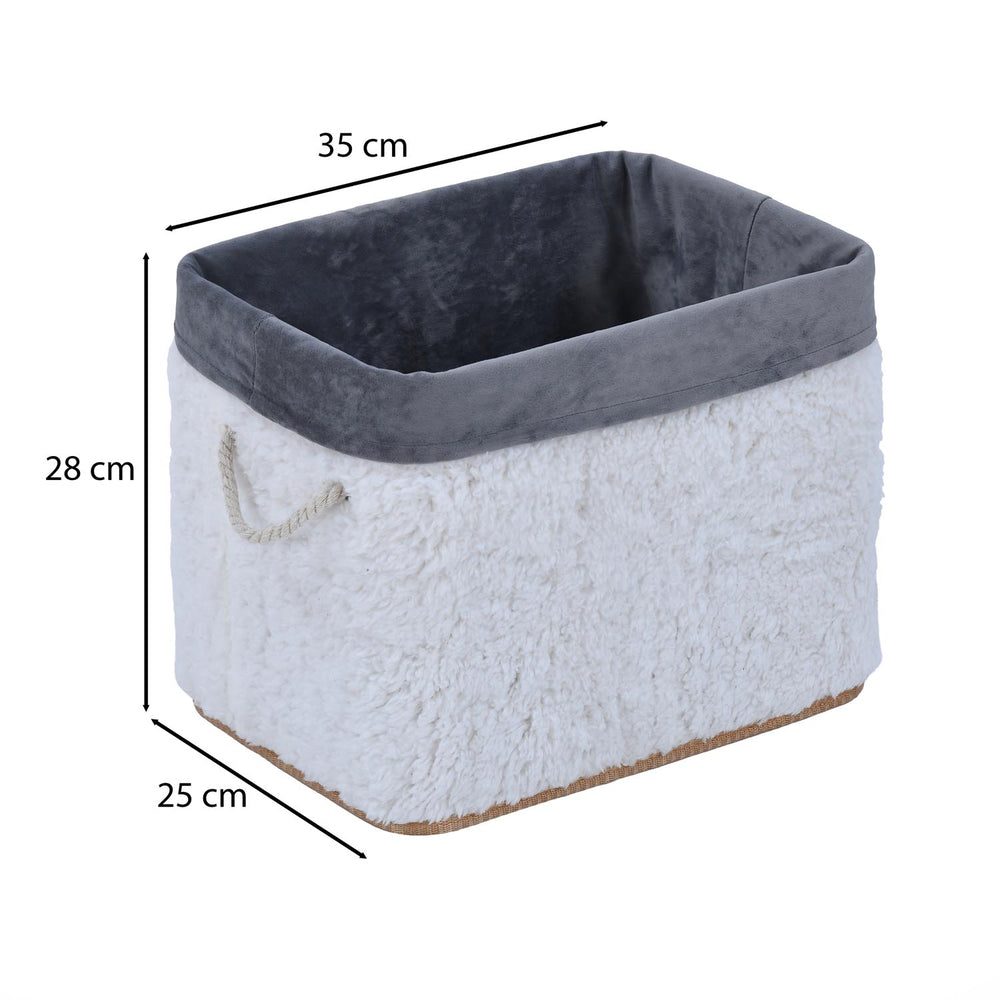 Plush Bamboo and Polyester Organiser Cover- White