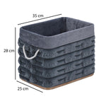 Decorative Bamboo and Polyester Organiser Cover- Grey