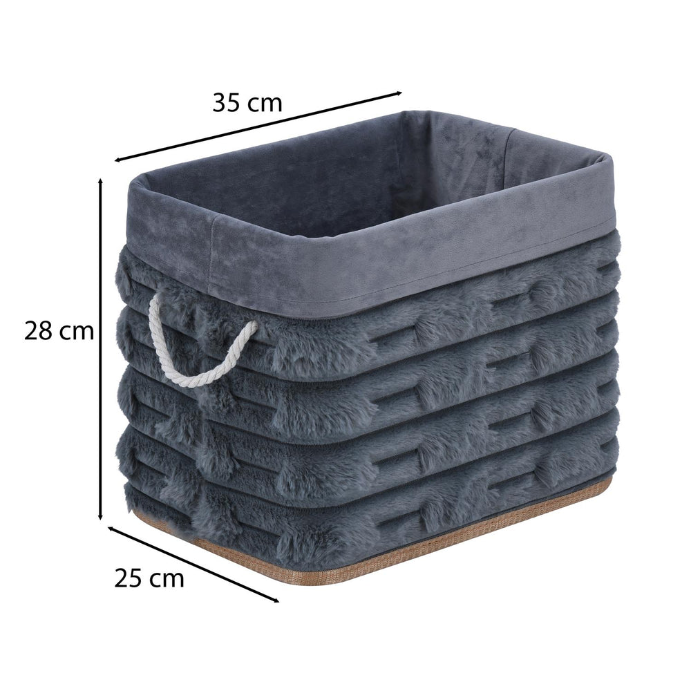 Decorative Bamboo and Polyester Organiser Cover- Grey