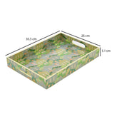 Decorative Tray With Handle- Green
