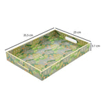 Decorative Tray With Handle- Green