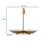 La Rosa 3-Section Clover Serving Platter with Wing Handle- Pink & Gold