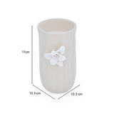Elan Flora Oval Lily Candle Holder- Cream & White, Small