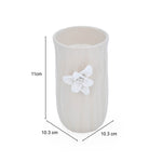 Elan Flora Oval Lily Candle Holder- Cream & White, Small