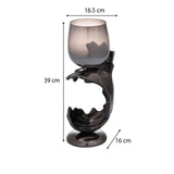 Tidal Splash Large Candle Holder- Grey