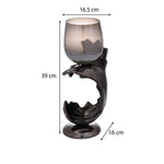 Tidal Splash Large Candle Holder- Grey