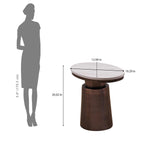 Mura Marble Top Side Table- Bronze