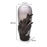 Decorative Hamatite Wave Vase- Grey