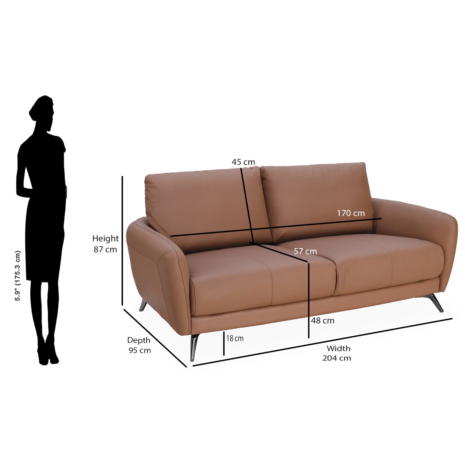Tanis 3 Seater Sofa (Tan)