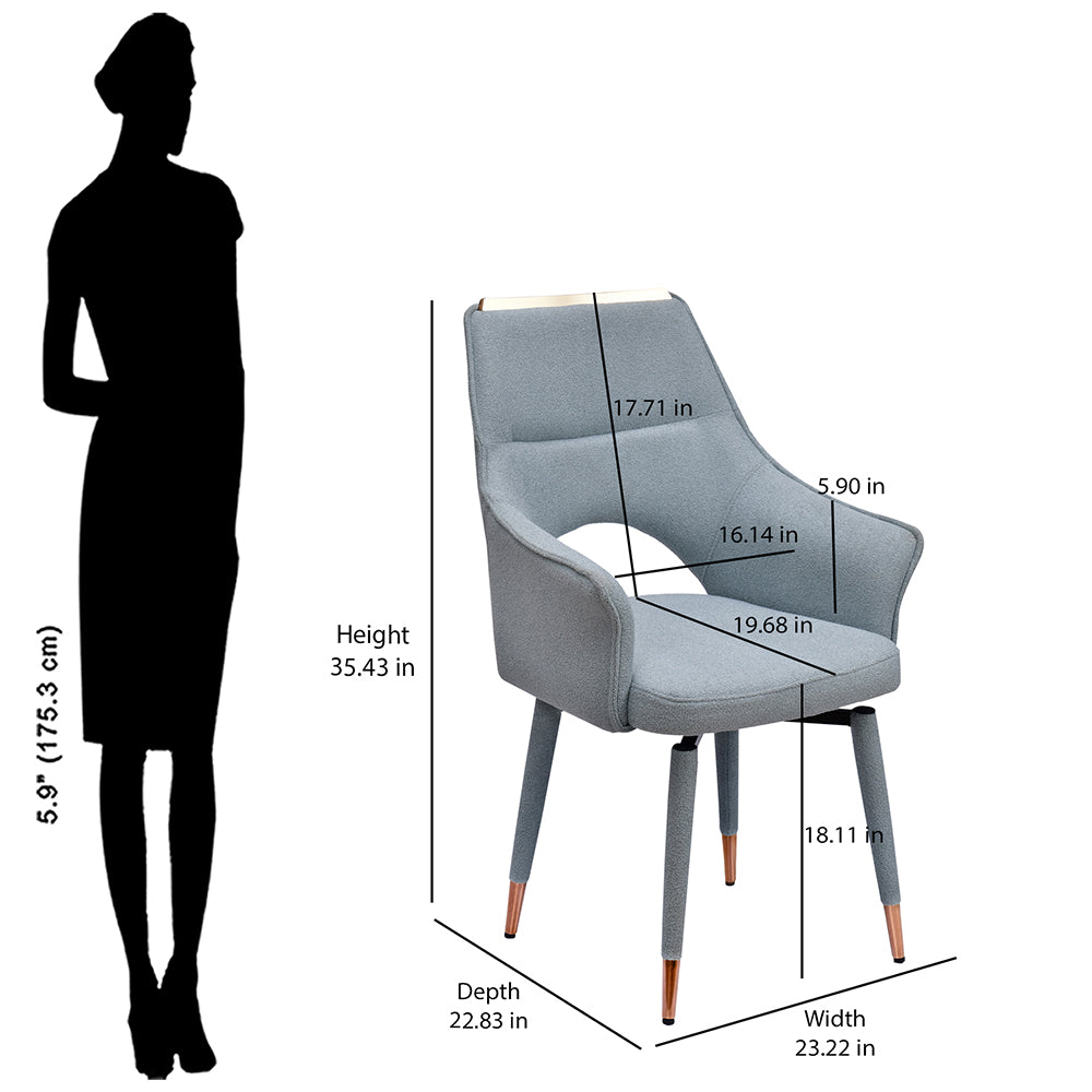 Cordelia Auto-Return Swivel Dining Chair (Grey)